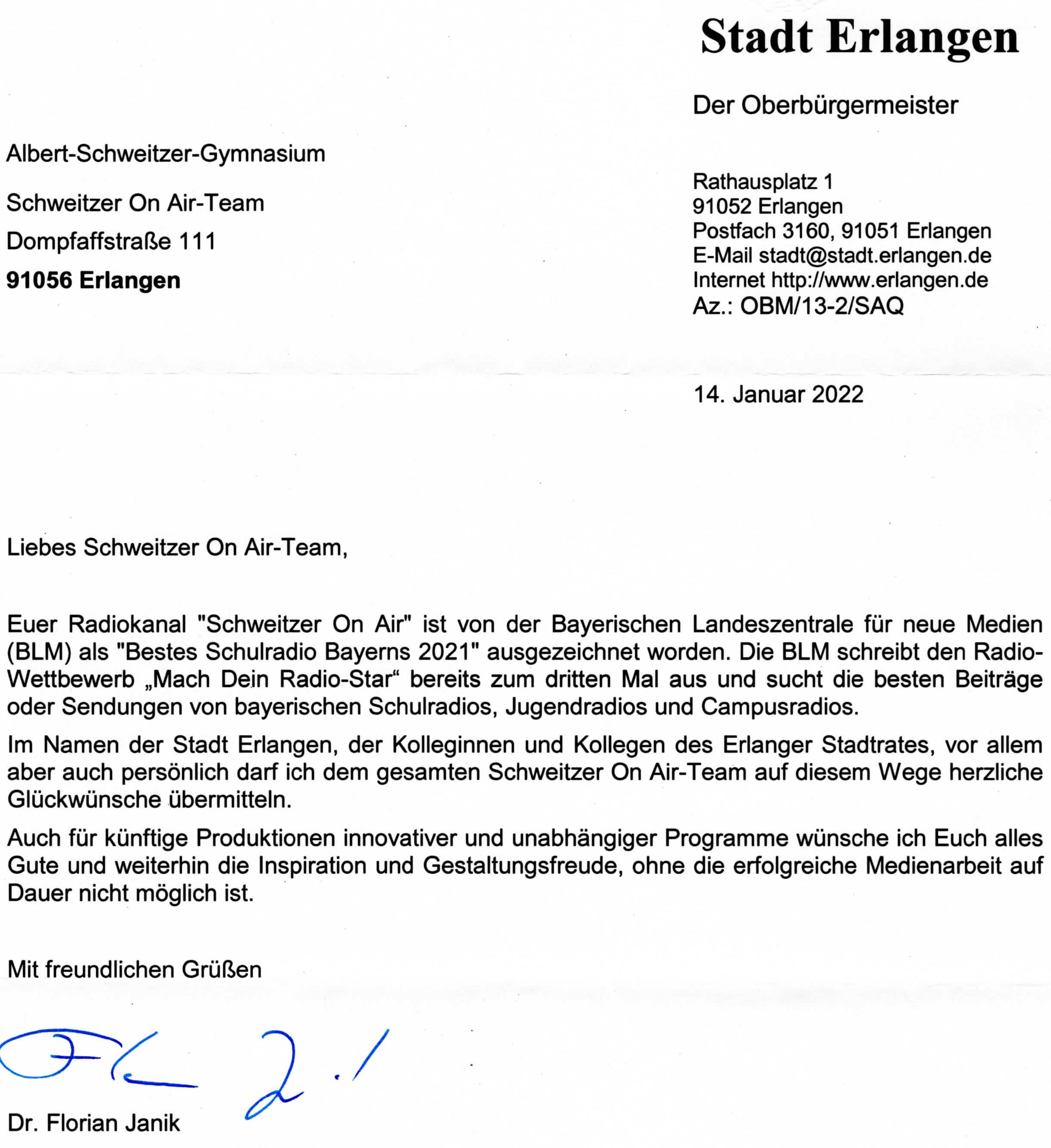&bdquo;Bestes Schulradio Bayerns&ldquo;