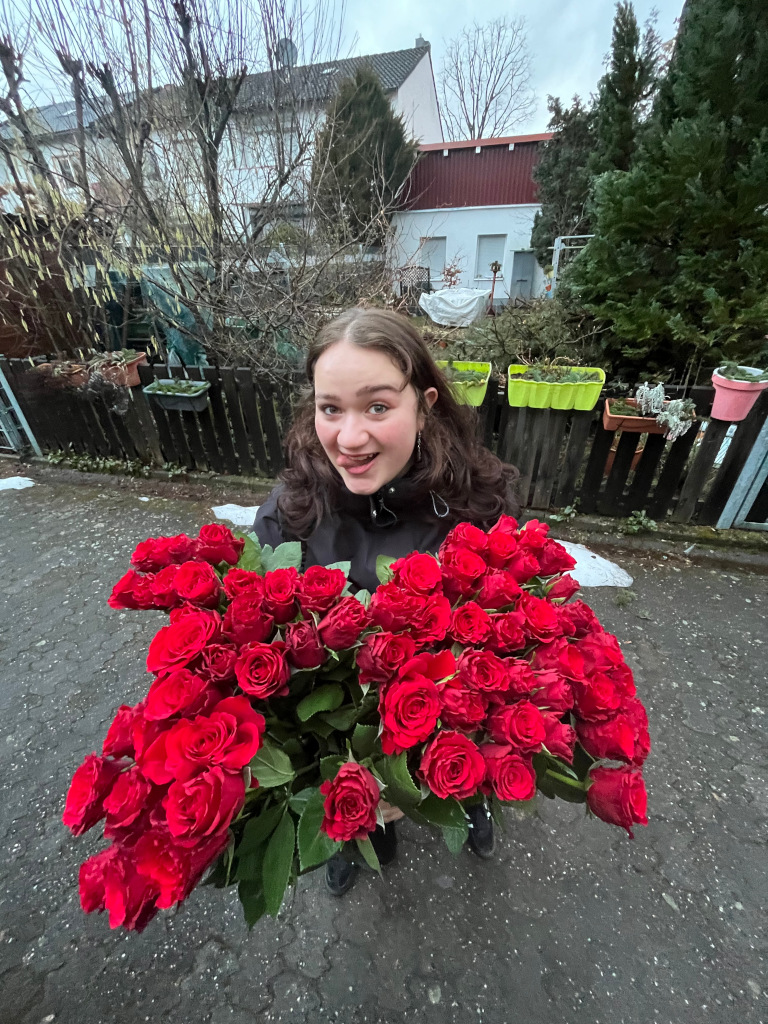Rosige Freude am Valentinstag